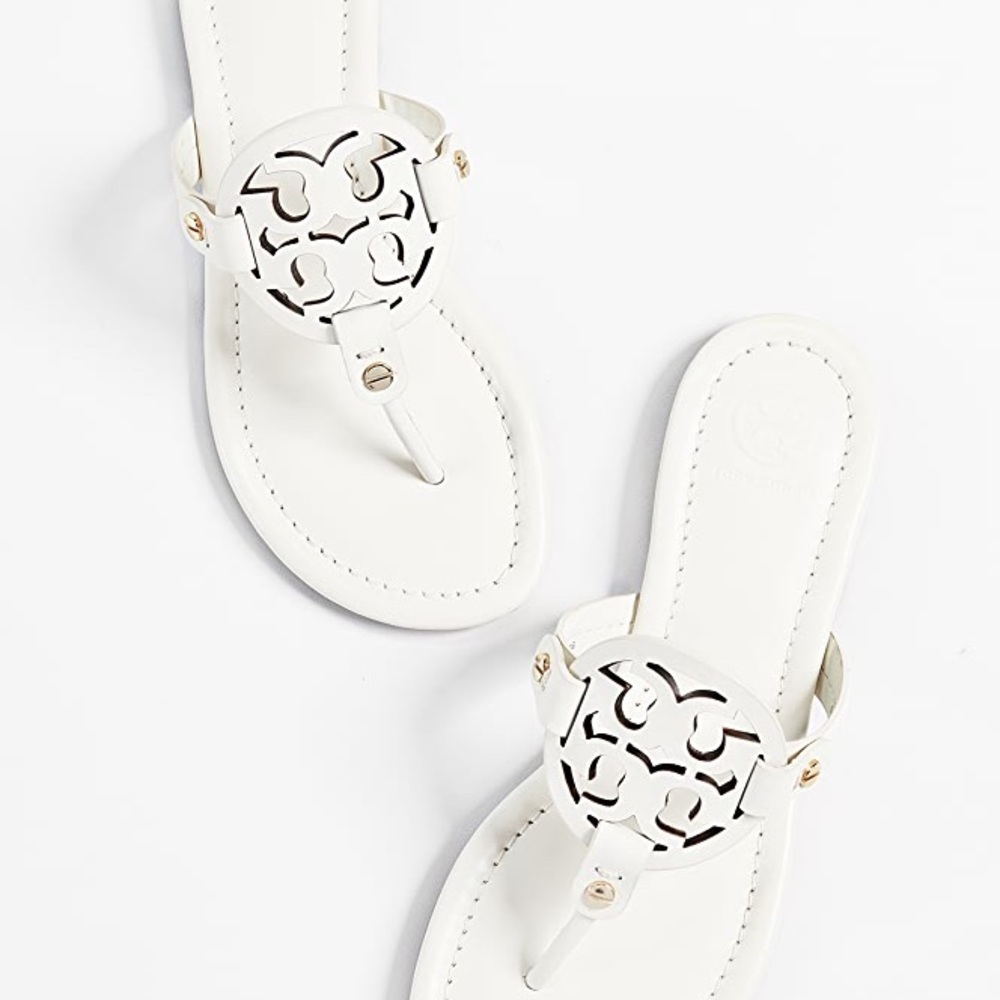 NEW IN BOX TORY BURCH MILLER SANDALS BLEACH - Picture 3 of 12
